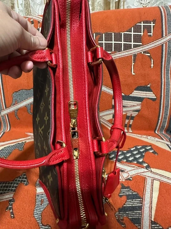 LOUIS VUITTON ❤️🌟SP2187 POPINCOURT PM MONOGRAM W/ RED TRIM BAG⭐️ - Picture 10 of 15